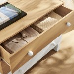 Nolia 3-Drawer Color Block Dresser in Oak White - Image 2