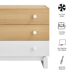 Nolia 3-Drawer Color Block Dresser in Oak White - Image 9