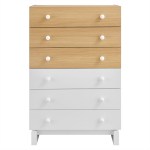 Nolia 6-Drawer Color Block Dresser Chest in Oak White - Image 5