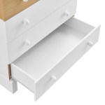 Nolia 6-Drawer Color Block Dresser Chest in Oak White - Image 3
