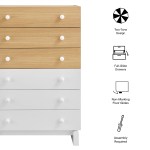 Nolia 6-Drawer Color Block Dresser Chest in Oak White - Image 9