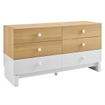 Nolia 6-Drawer Color Block Dresser in Oak White - Image 8