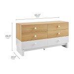 Nolia 6-Drawer Color Block Dresser in Oak White - Image 6