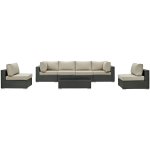 Sojourn 7 Piece Outdoor Patio Sunbrella® Sectional Set - Image 6