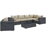 Summon 7 Piece Outdoor Patio Sunbrella® Sectional Set - Image 9
