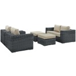 Summon 5 Piece Outdoor Patio Sunbrella® Sectional Set - Image 8