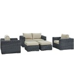 Summon 5 Piece Outdoor Patio Sunbrella® Sectional Set - Image 7