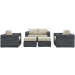 Summon 5 Piece Outdoor Patio Sunbrella® Sectional Set - Image 6