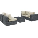 Summon 5 Piece Outdoor Patio Sunbrella® Sectional Set - Image 7