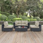 Summon 5 Piece Outdoor Patio Sunbrella® Sectional Set - Image 2