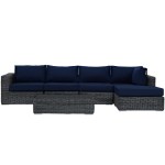 Summon 5 Piece Outdoor Patio Sunbrella® Sectional Set - Image 6