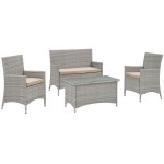 Bridge 4 Piece Outdoor Patio Patio Conversation Set - Image 14