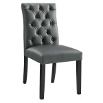 Duchess Button Tufted Vegan Leather Dining Chair - Image 8
