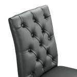 Duchess Button Tufted Vegan Leather Dining Chair - Image 7