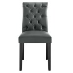 Duchess Button Tufted Vegan Leather Dining Chair - Image 4