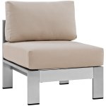 Shore Armless Outdoor Patio Aluminum Chair - Image 4