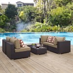 Convene 5 Piece Outdoor Patio Sectional Set - Image 4