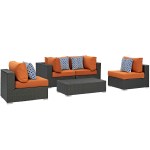 Sojourn 5 Piece Outdoor Patio Sunbrella® Sectional Set - Image 4