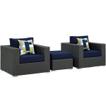 Sojourn 3 Piece Outdoor Patio Sunbrella® Sectional Set - Image 5