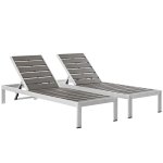 Shore Outdoor Patio Aluminum Chaise Set of 2 - Image 5