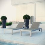 Shore Outdoor Patio Aluminum Chaise Set of 2