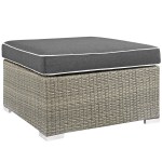 Repose Outdoor Patio Upholstered Fabric Ottoman - Image 2