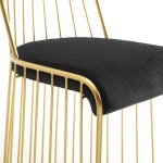Rivulet Gold Stainless Steel Performance Velvet Dining Chair - Image 2