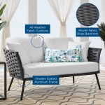 Stance Outdoor Patio Aluminum Loveseat - Image 3