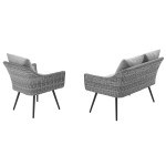 Endeavor 2 Piece Outdoor Patio Wicker Rattan Loveseat and Armchair Set - Image 7