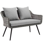 Endeavor 2 Piece Outdoor Patio Wicker Rattan Loveseat and Armchair Set - Image 5