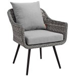 Endeavor 4 Piece Outdoor Patio Wicker Rattan Loveseat Armchair and Coffee Table Set - Image 5