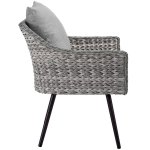 Endeavor 3 Piece Outdoor Patio Wicker Rattan Armchair and Coffee Table Set - Image 4