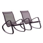 Traveler Outdoor Patio Mesh Sling Rocking Lounge Chair Set of 2 - Image 6