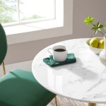Lippa 28" Round Faux Marble Dining Table - Image 2