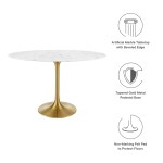 Lippa 48" Oval Faux Marble Dining Table - Image 4