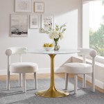 Lippa 40" Round Faux Marble Dining Table