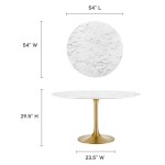 Lippa 54" Round Faux Marble Dining Table - Image 3