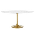 Lippa 60" Round Faux Marble Dining Table - Image 7