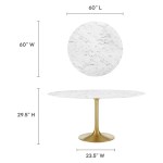 Lippa 60" Round Faux Marble Dining Table - Image 3