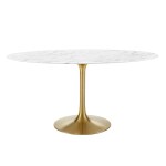 Lippa 60" Oval Faux Marble Dining Table - Image 7