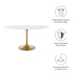 Lippa 60" Oval Faux Marble Dining Table - Image 4