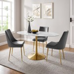 Lippa 60" Oval Faux Marble Dining Table