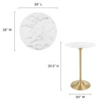 Lippa 28" Round Faux Marble Bar Table - Image 3