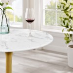 Lippa 28" Round Faux Marble Bar Table - Image 2