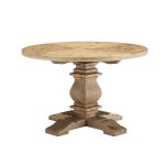 Column 47" Round Pine Wood Dining Table - Image 4