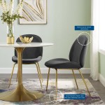 Scoop Gold Stainless Steel Leg Performance Velvet Dining Chair - Image 3
