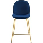 Scoop Gold Stainless Steel Leg Performance Velvet Counter Stool - Image 3