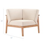 Sedona Outdoor Patio Eucalyptus Wood Sectional Sofa Corner Chair - Image 7
