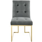 Privy Gold Stainless Steel Performance Velvet Dining Chair - Image 5