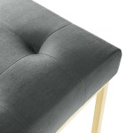 Privy Gold Stainless Steel Performance Velvet Dining Chair - Image 3